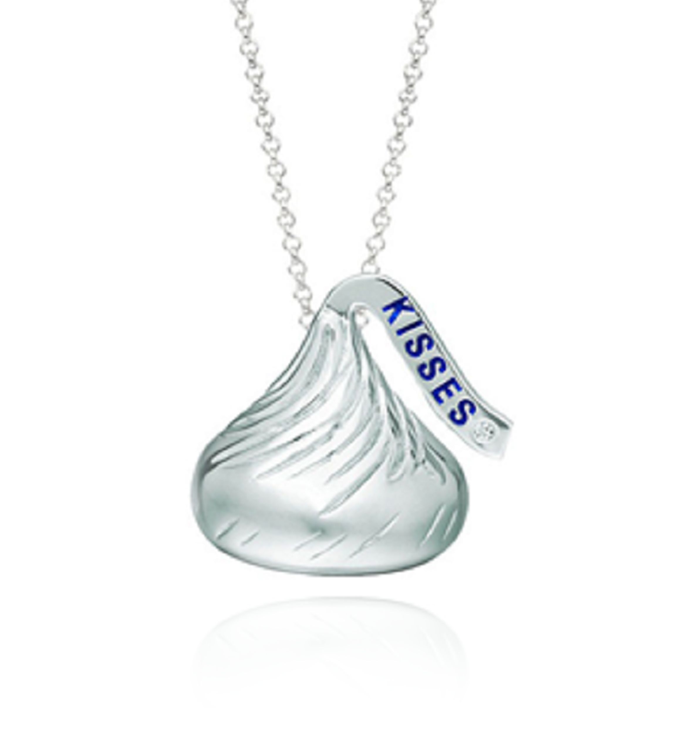 Diamond Hersheys Kiss Pendant in Sterling Silver