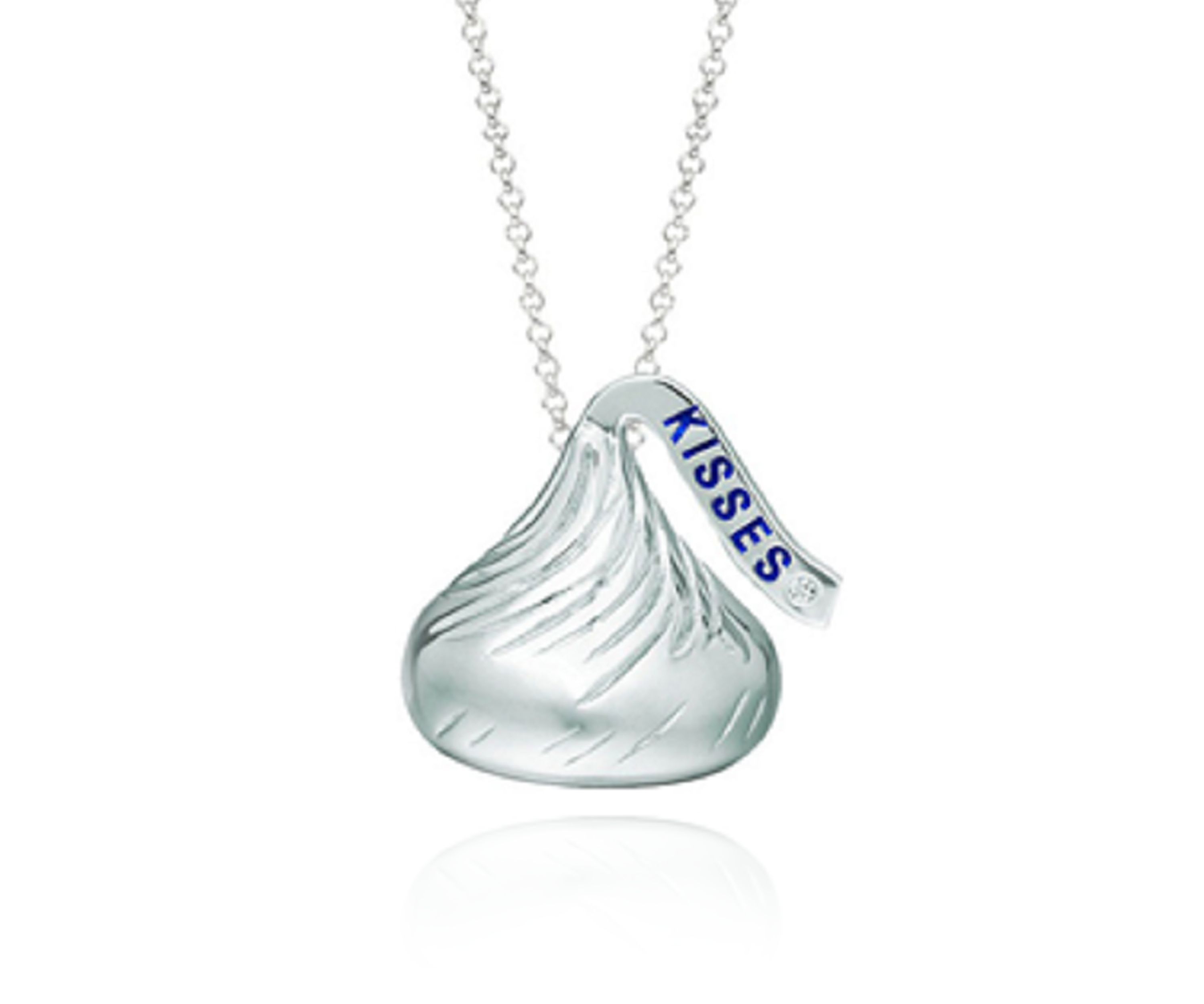 Diamond Hersheys Kiss Pendant in Sterling Silver