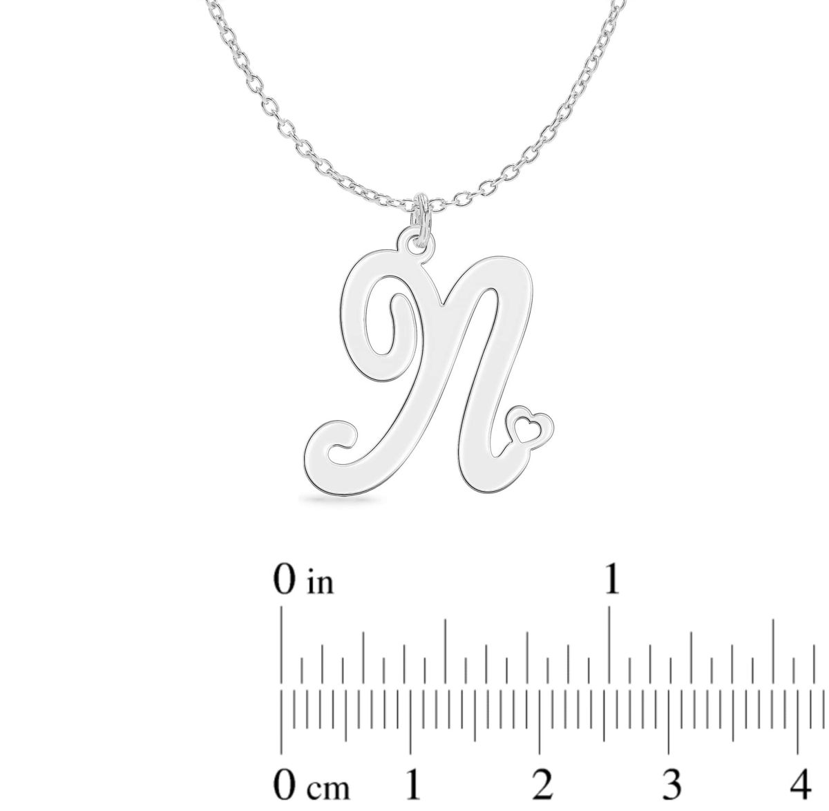 Initial Engraved Pendant Necklace Heart