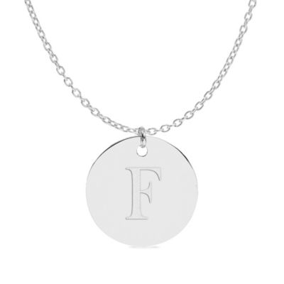 Belk & Co Initial Engraved Disc Pendant Necklace