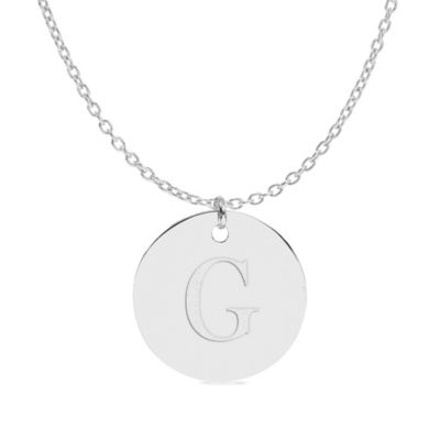 Belk & Co Initial Engraved Disc Pendant Necklace