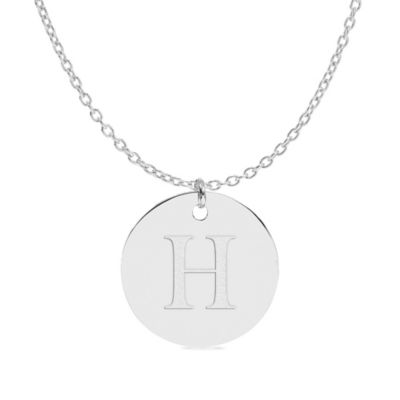 Belk & Co Initial Engraved Disc Pendant Necklace