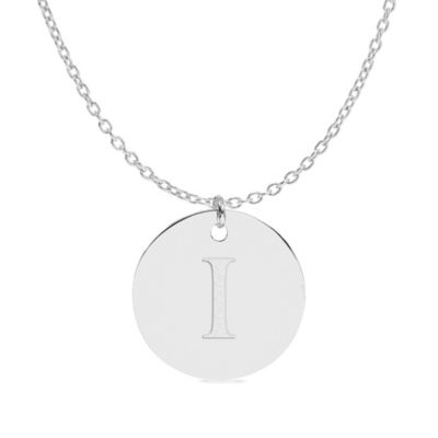 Belk & Co Initial Engraved Disc Pendant Necklace