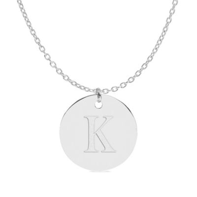 Belk & Co Initial Engraved Disc Pendant Necklace