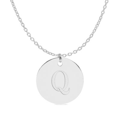 Belk & Co Initial Engraved Disc Pendant Necklace