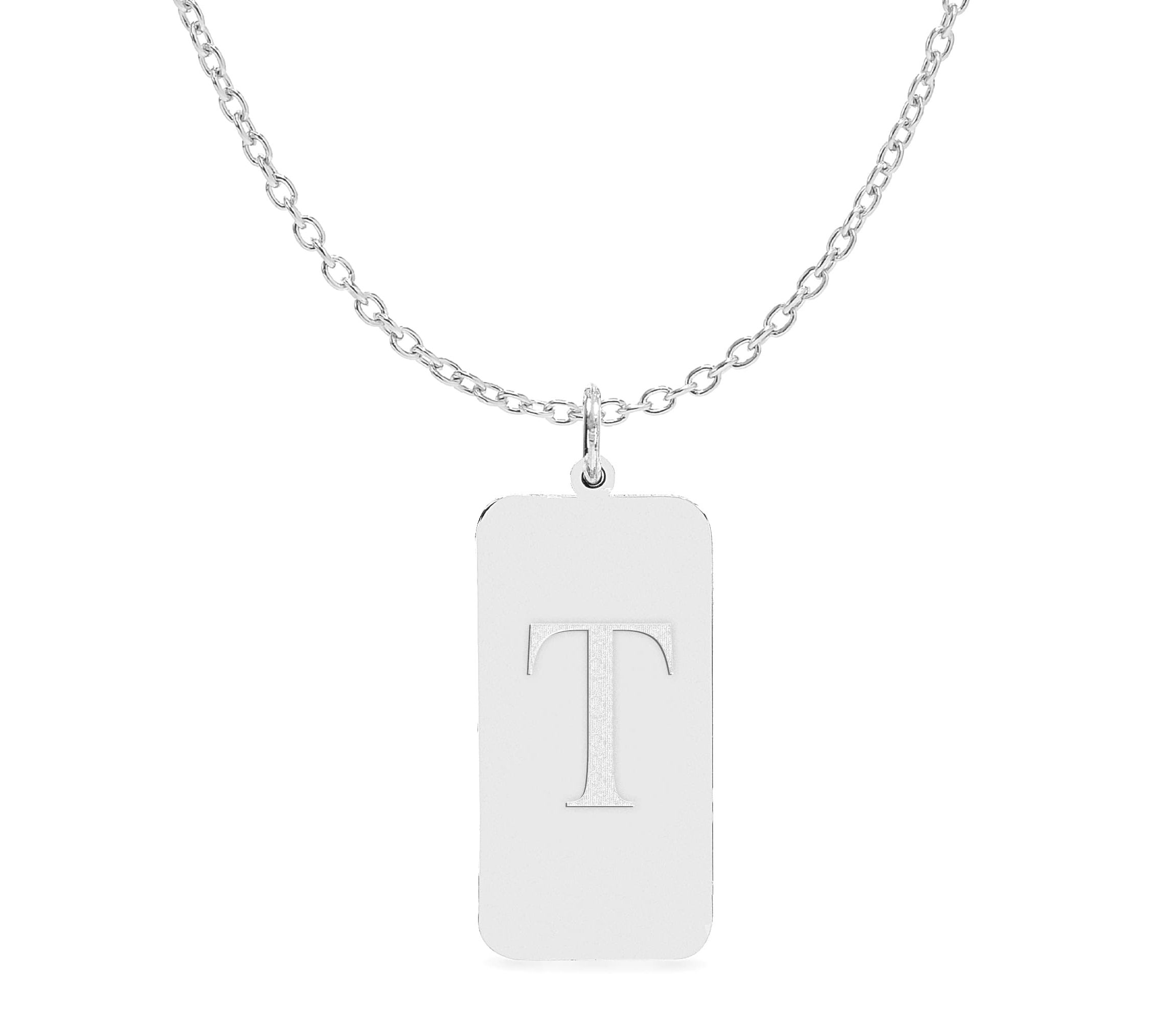 Initial Engraved Pendant Necklace