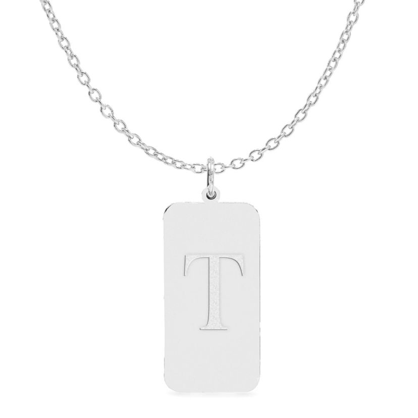 Initial Engraved Pendant Necklace