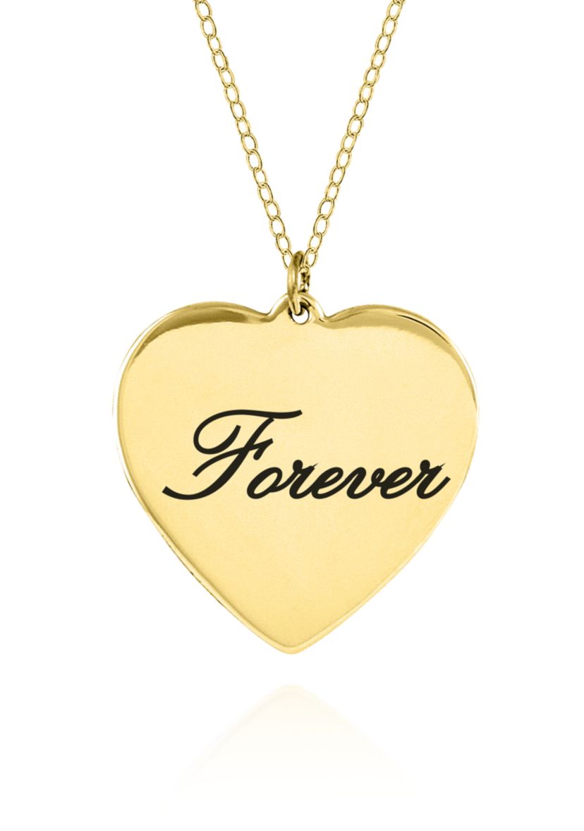 14k Yellow Gold Forever Heart Pendant