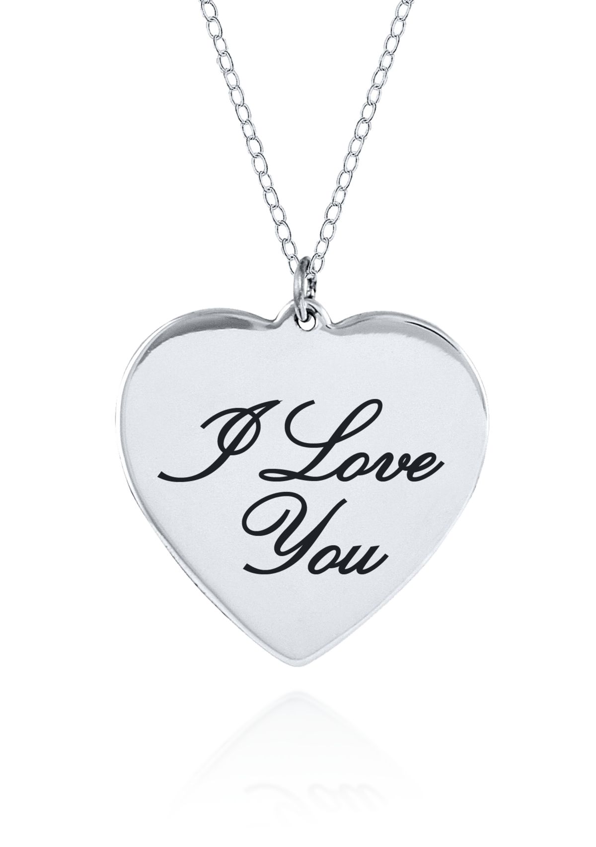 Sterling Silver I Love You Heart Pendant