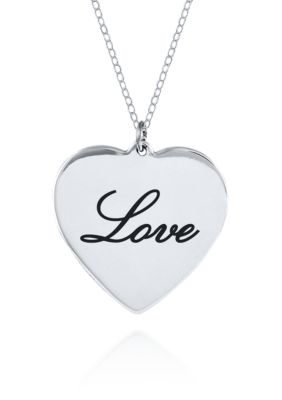 Belk & Co Sterling Silver Love Heart Pendant, Grey