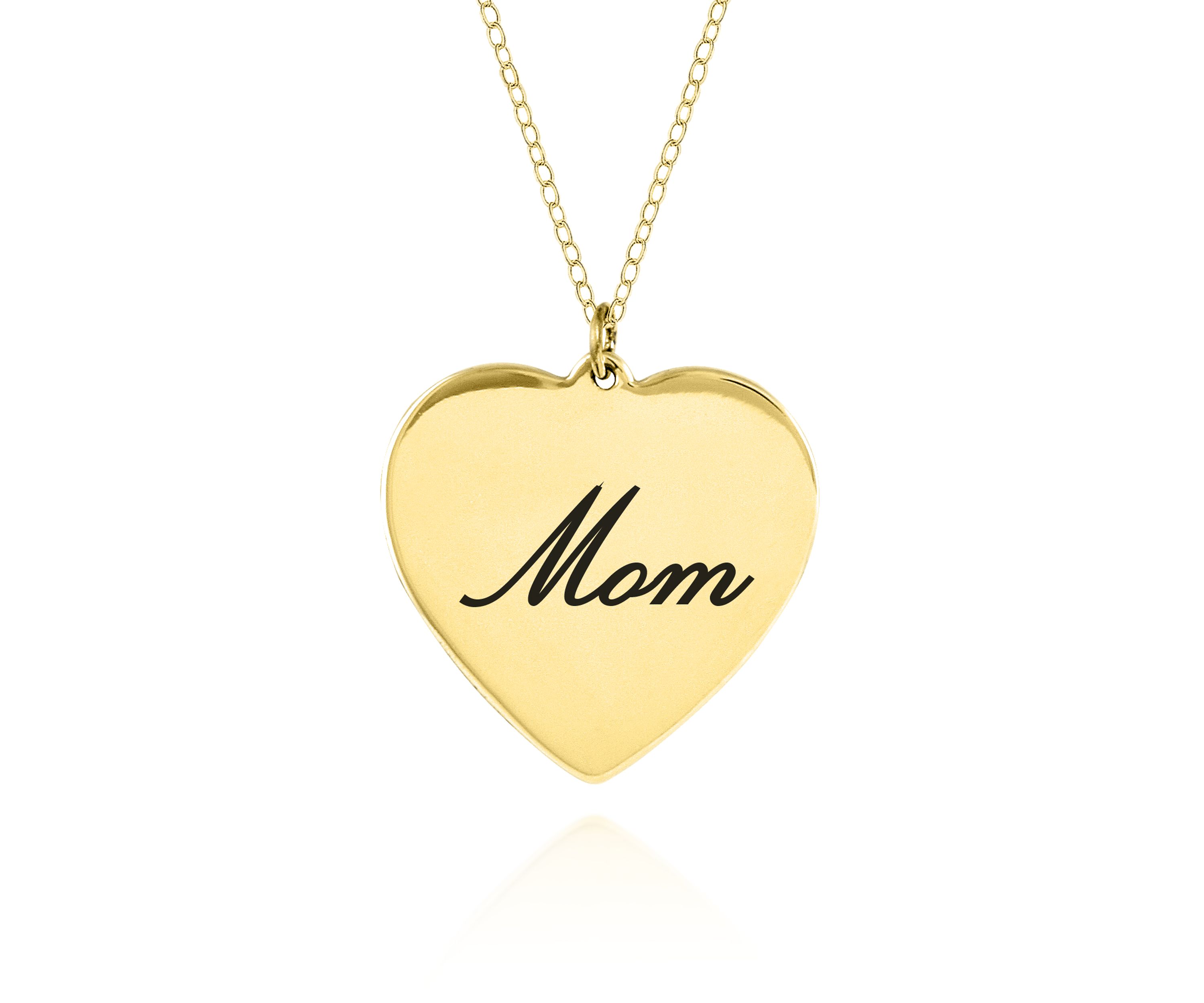 10k Yellow Gold Mom Heart Pendant