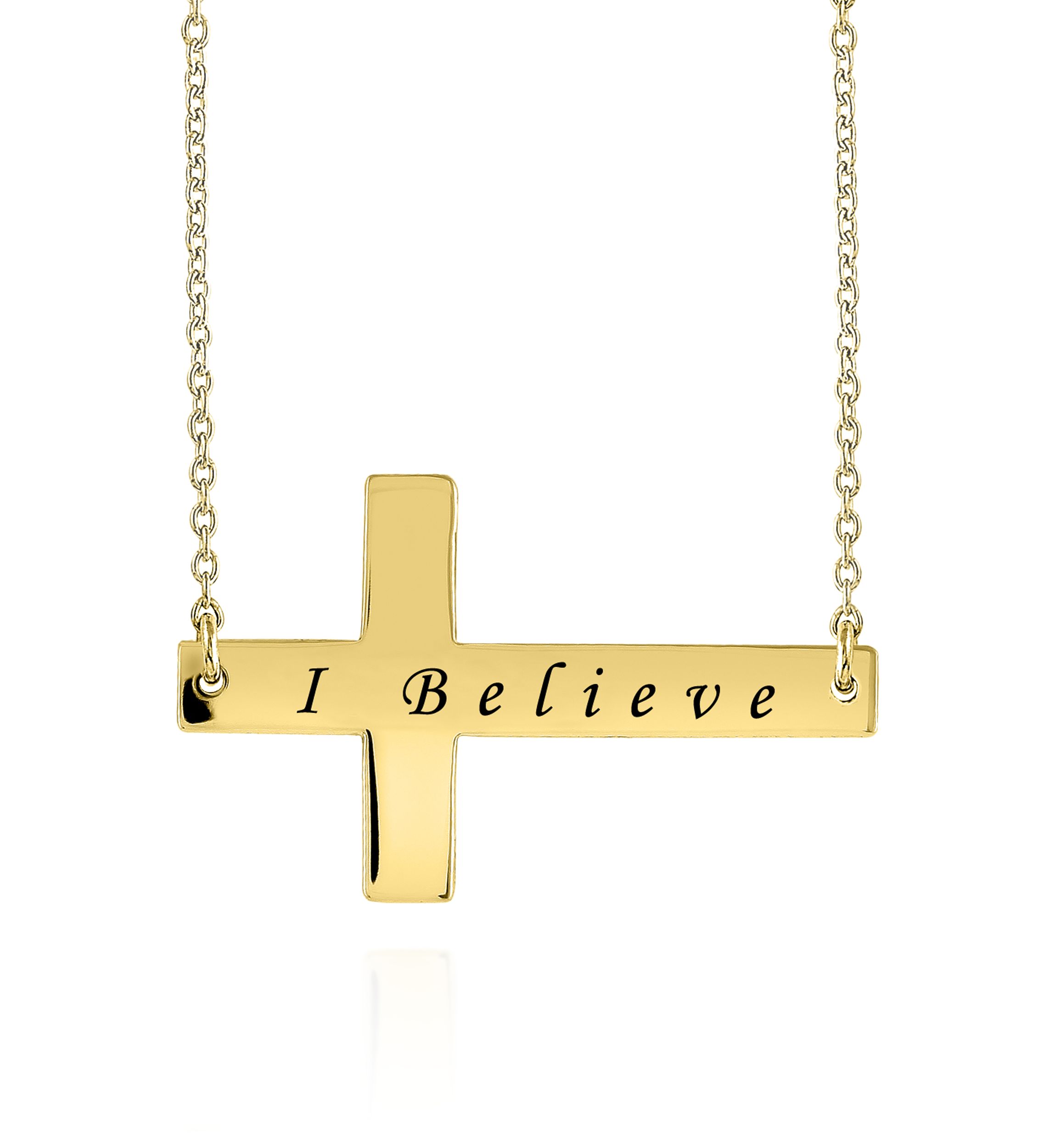 10k Yellow Gold Sideways Cross Pendant