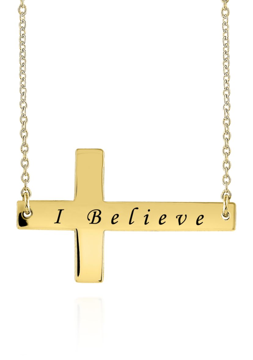 10k Yellow Gold Sideways Cross Pendant