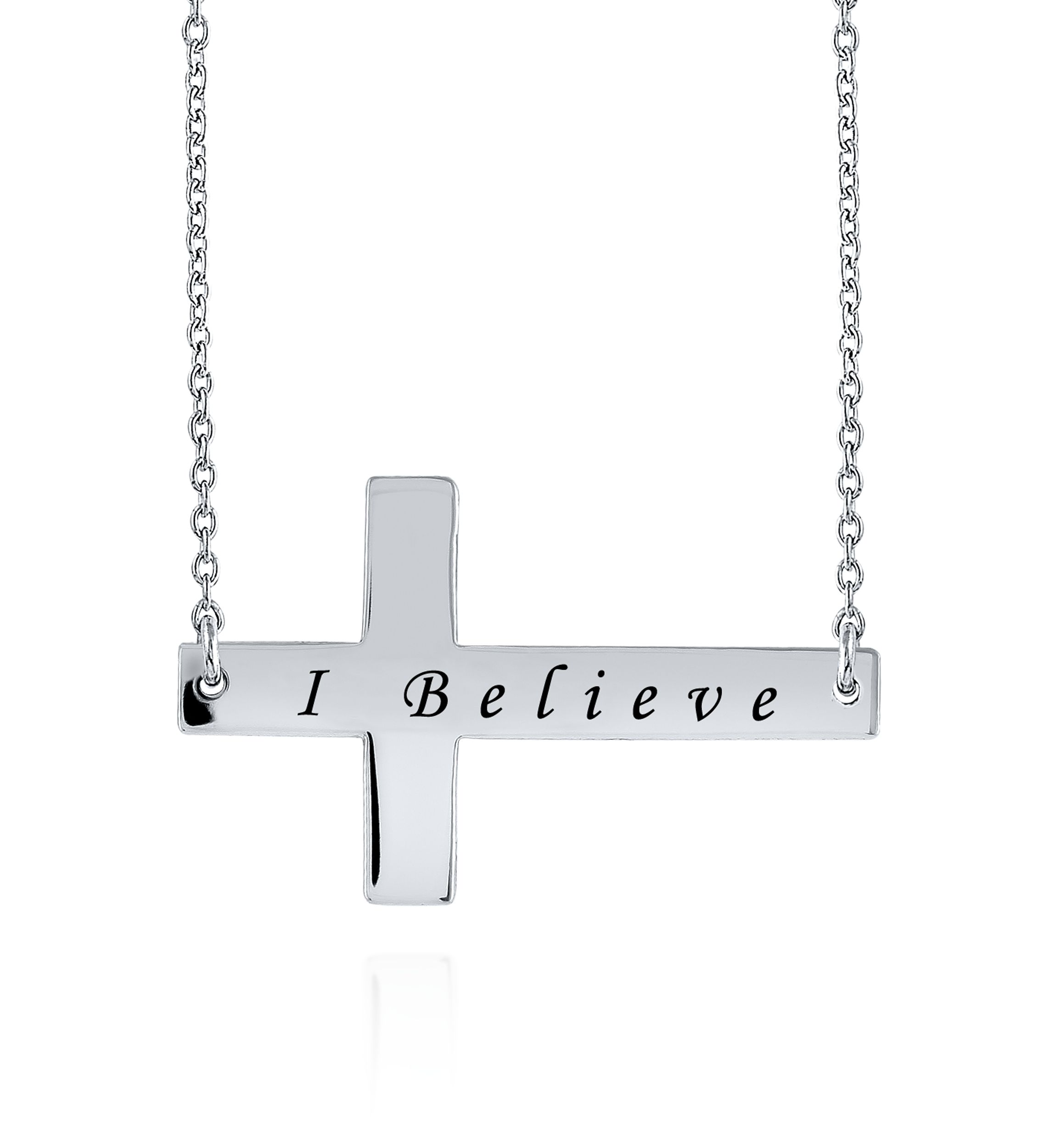 Sterling Silver Sideways Cross Pendant