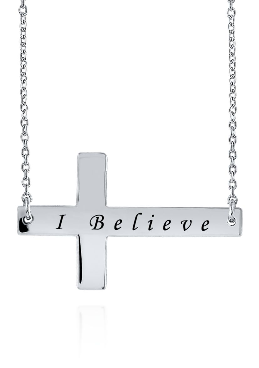 Sterling Silver Sideways Cross Pendant