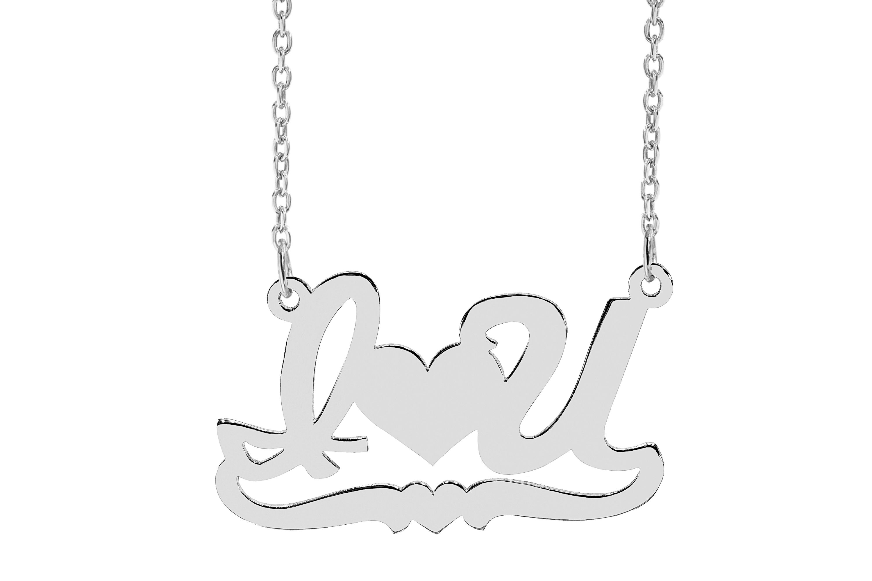 "I-heart-U" Name Necklace