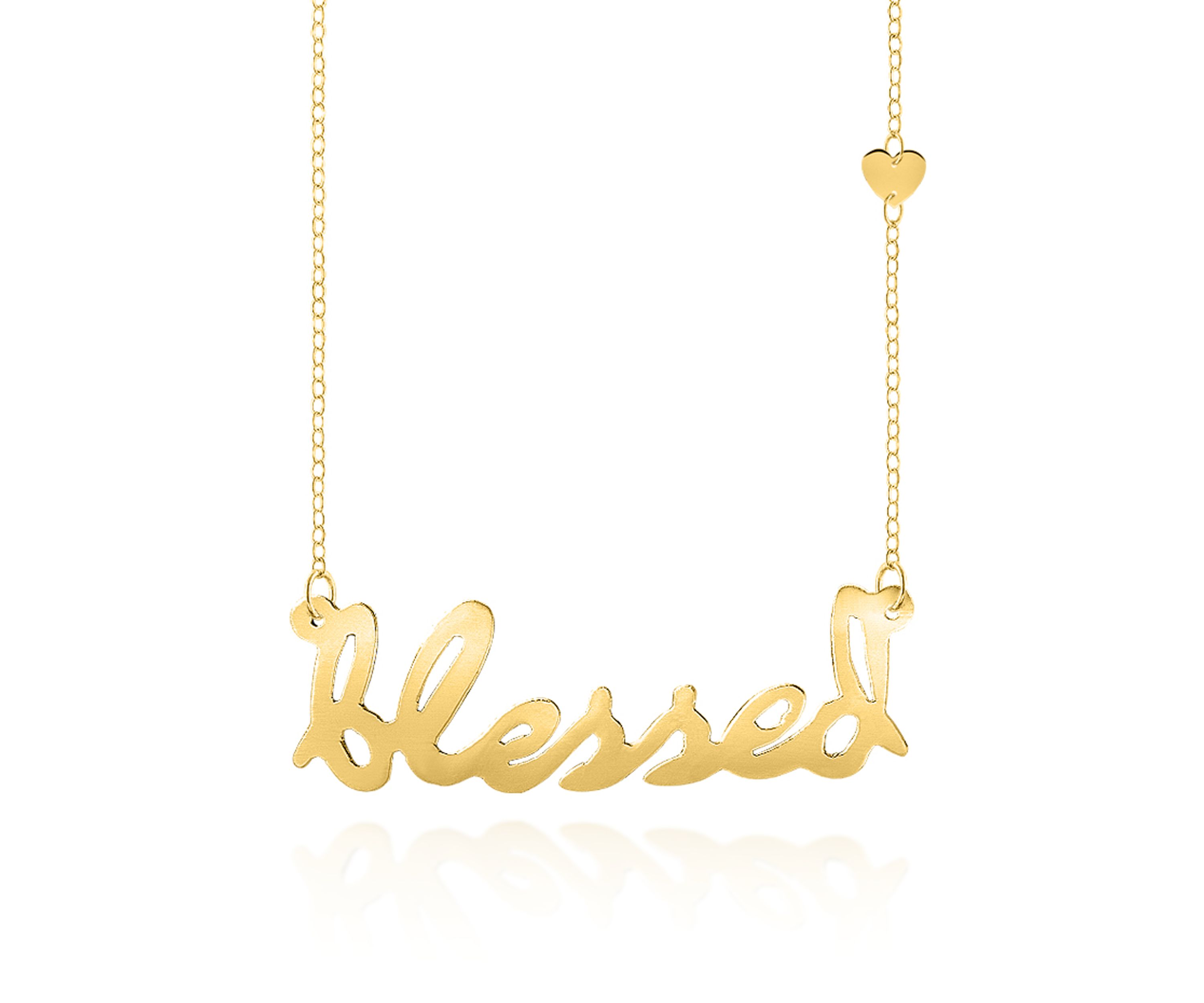 14k Yellow Gold Blessed Necklace