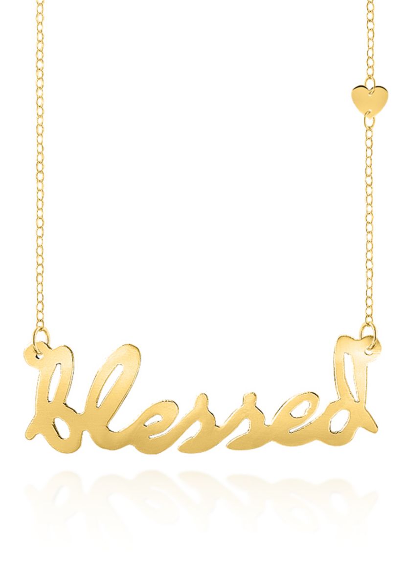 14k Yellow Gold Blessed Necklace