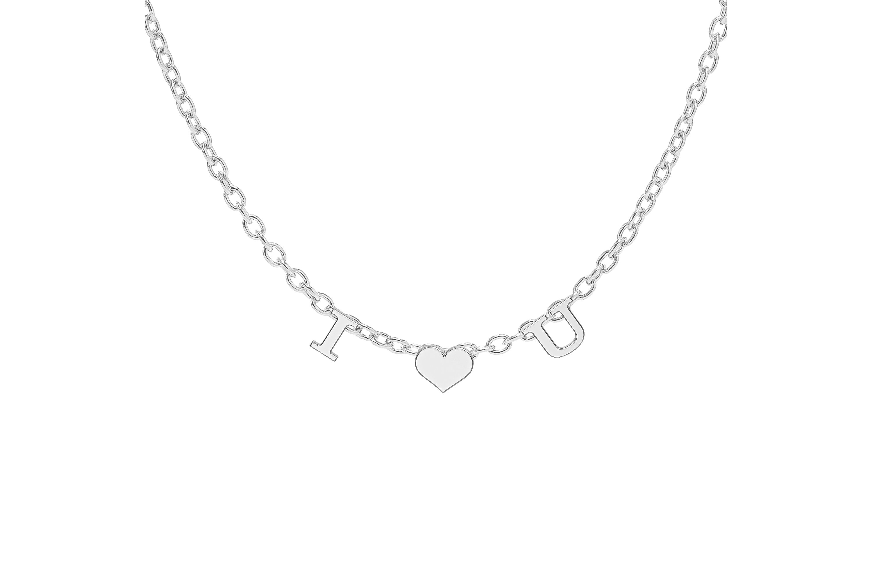 "I-heart-U" Initial Name Necklace
