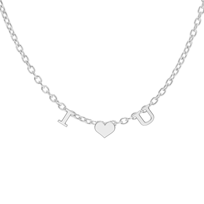 "I-heart-U" Initial Name Necklace