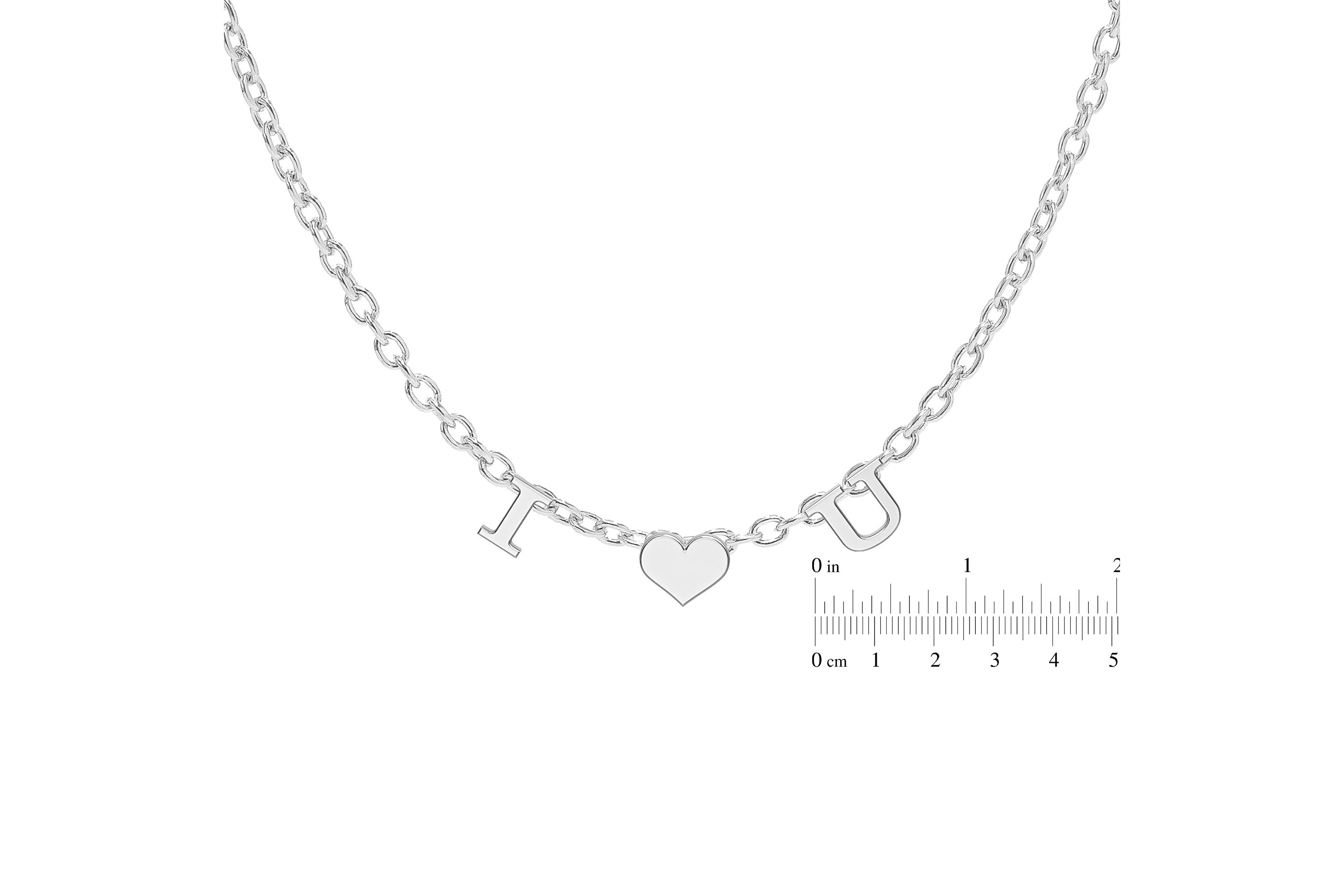 "I-heart-U" Initial Name Necklace