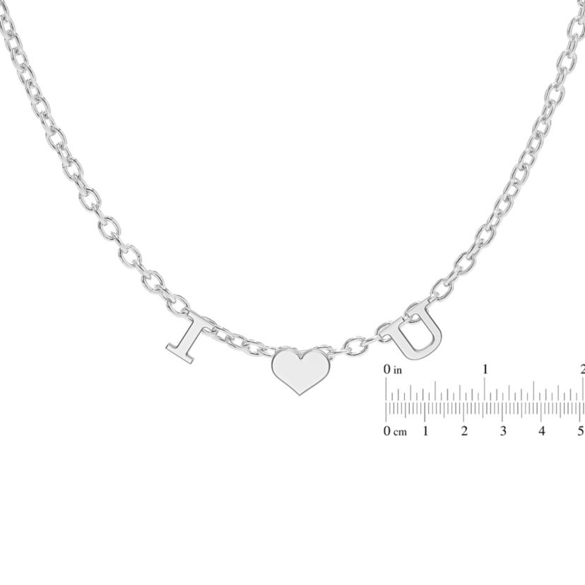 "I-heart-U" Initial Name Necklace