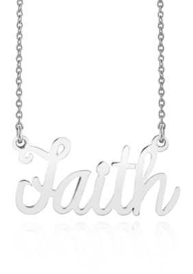 Belk & Co Sterling Silver Faith Necklace