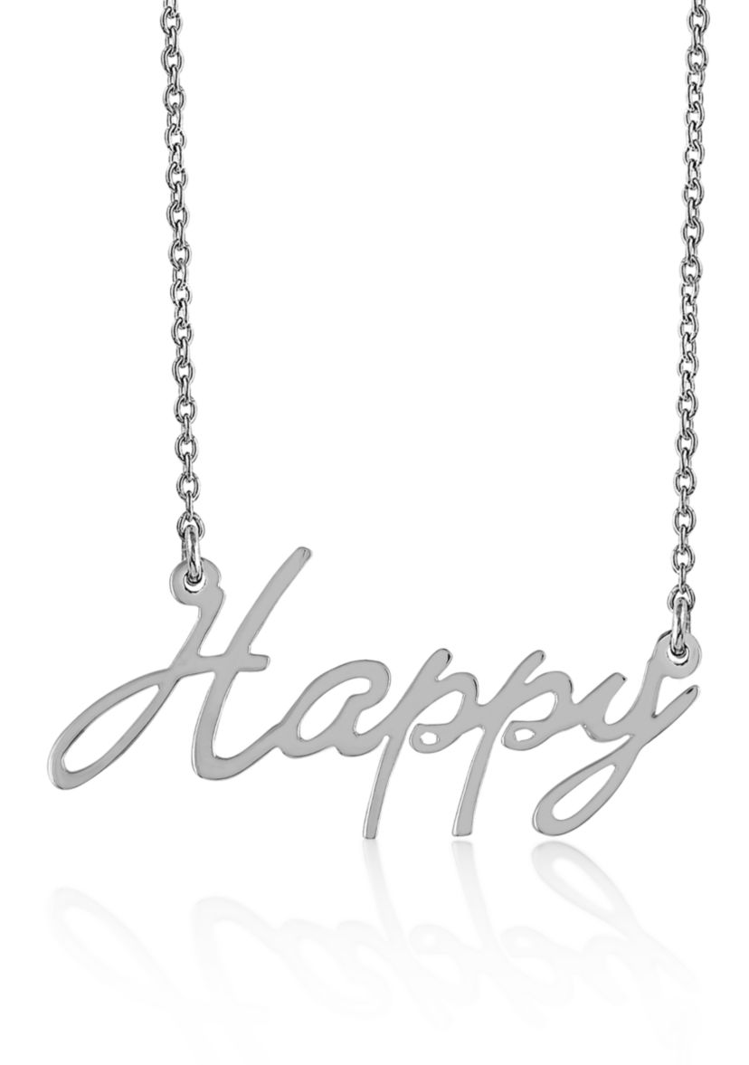 Sterling Silver Happy Necklace