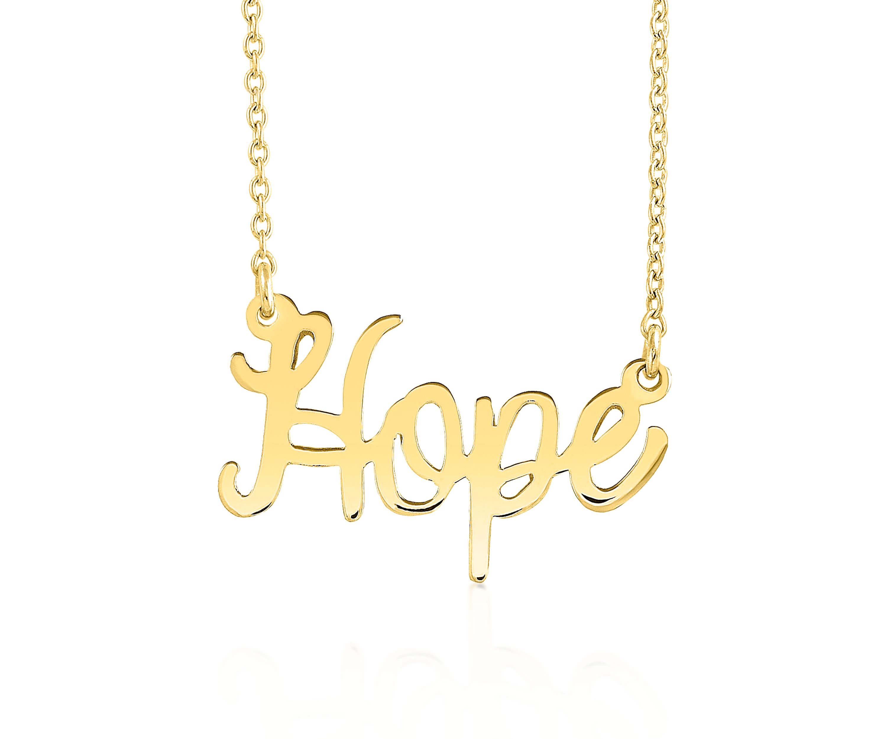 14k Yellow Gold Hope Necklace