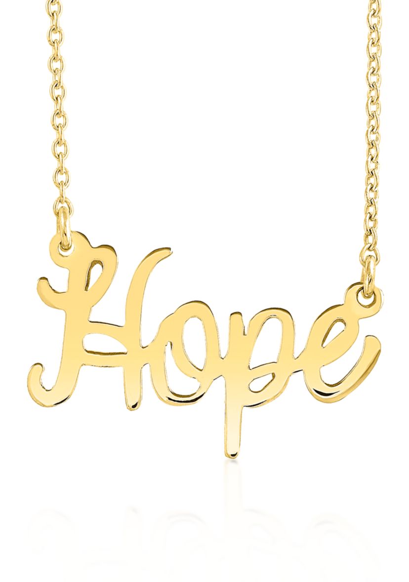 14k Yellow Gold Hope Necklace