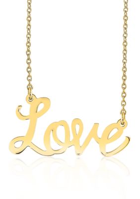 14k Yellow Gold Love Necklace