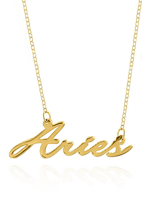 10k Yellow Gold Aries Necklace
