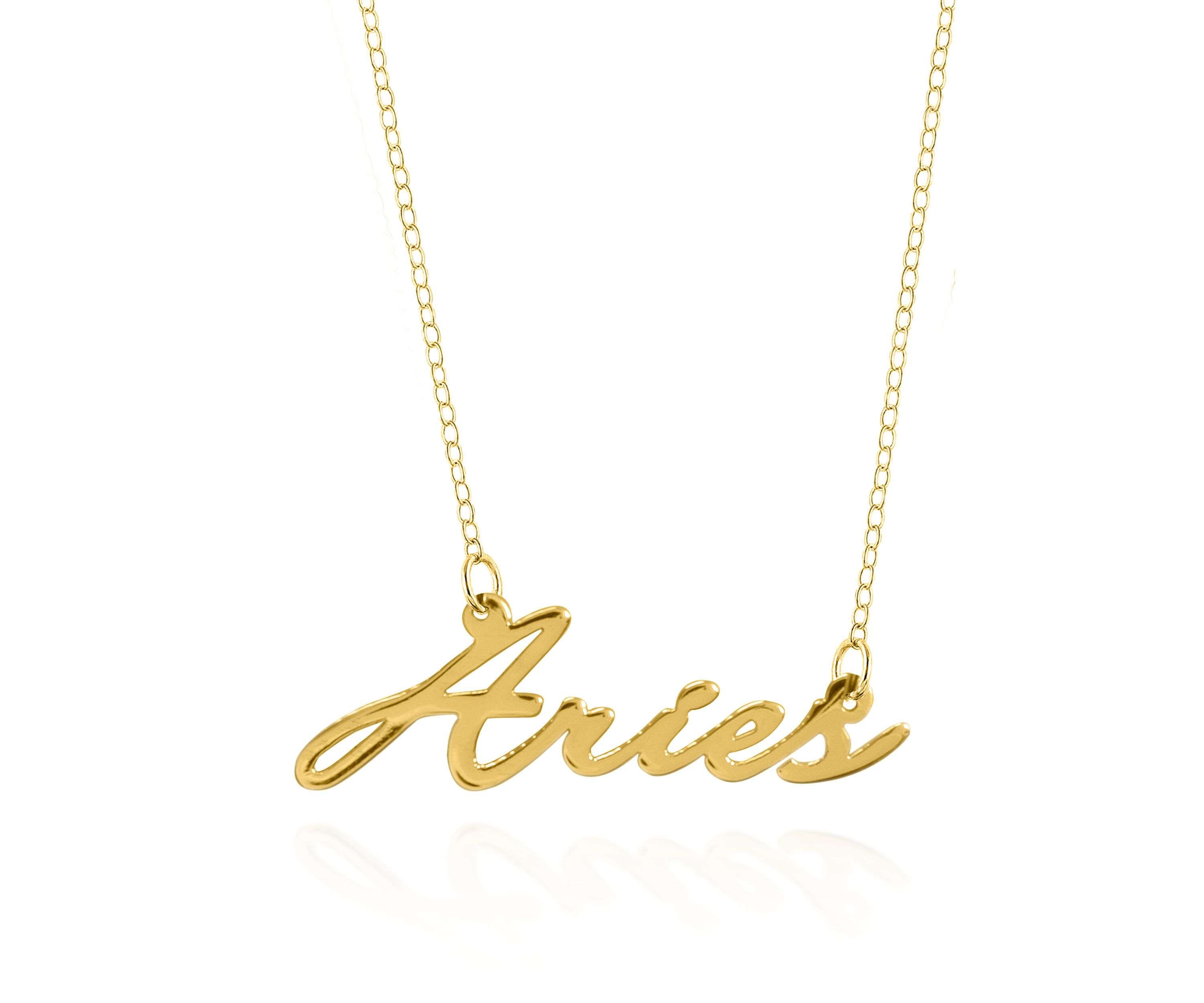 14k Yellow Gold Aries Necklace