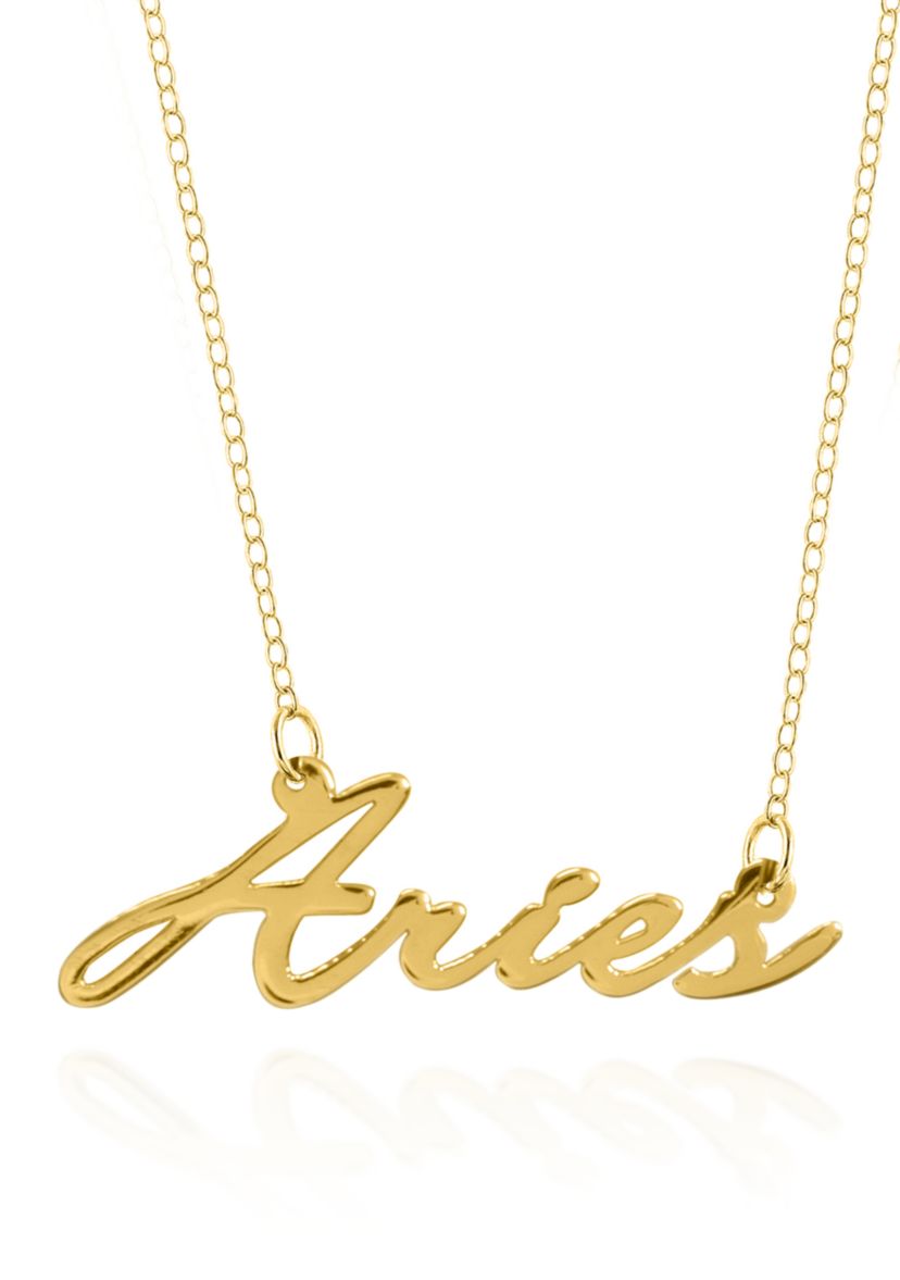 14k Yellow Gold Aries Necklace