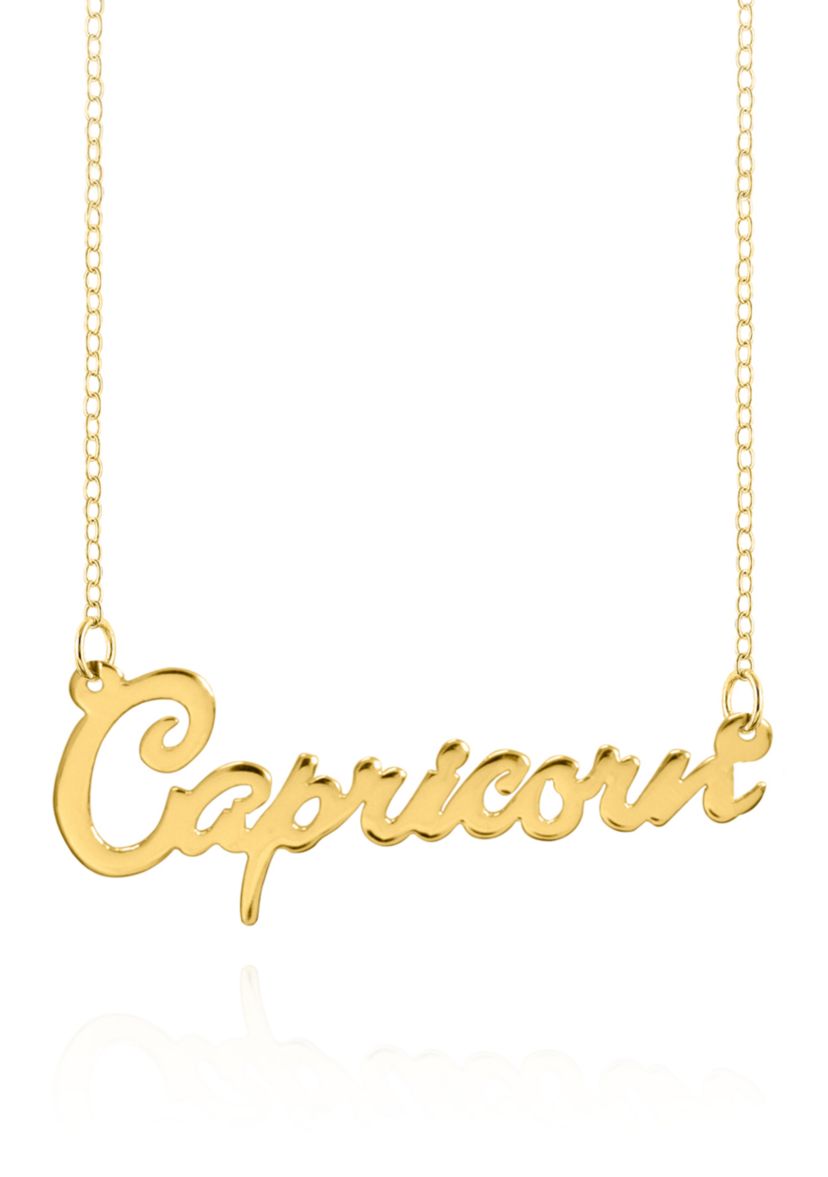 14k Yellow Gold Capricorn Necklace
