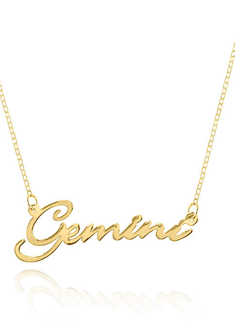 10k Yellow Gold Gemini Necklace