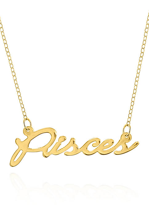 10k Yellow Gold Pisces Necklace
