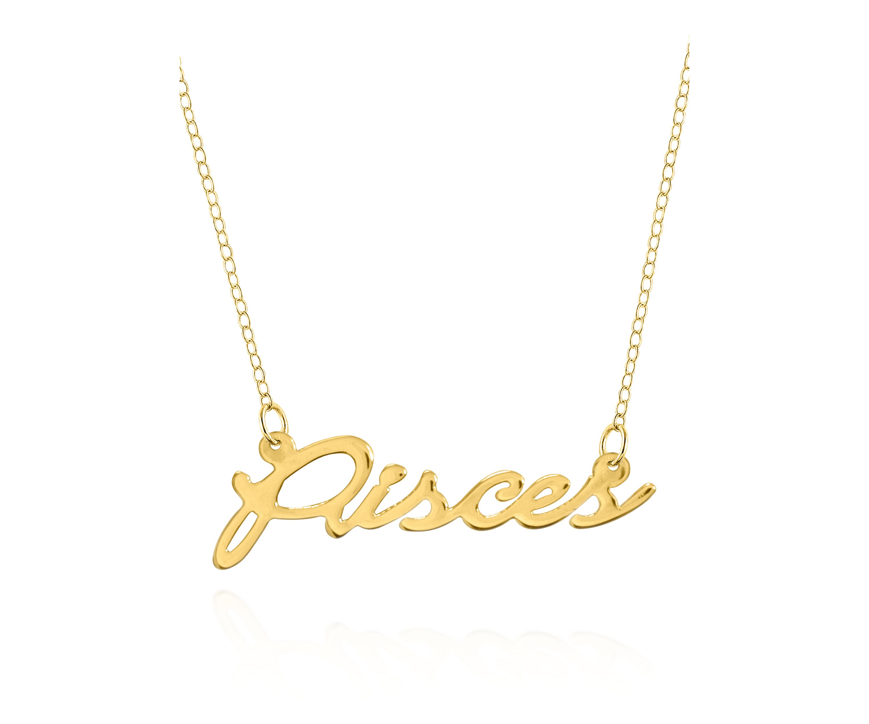 10k Yellow Gold Pisces Necklace