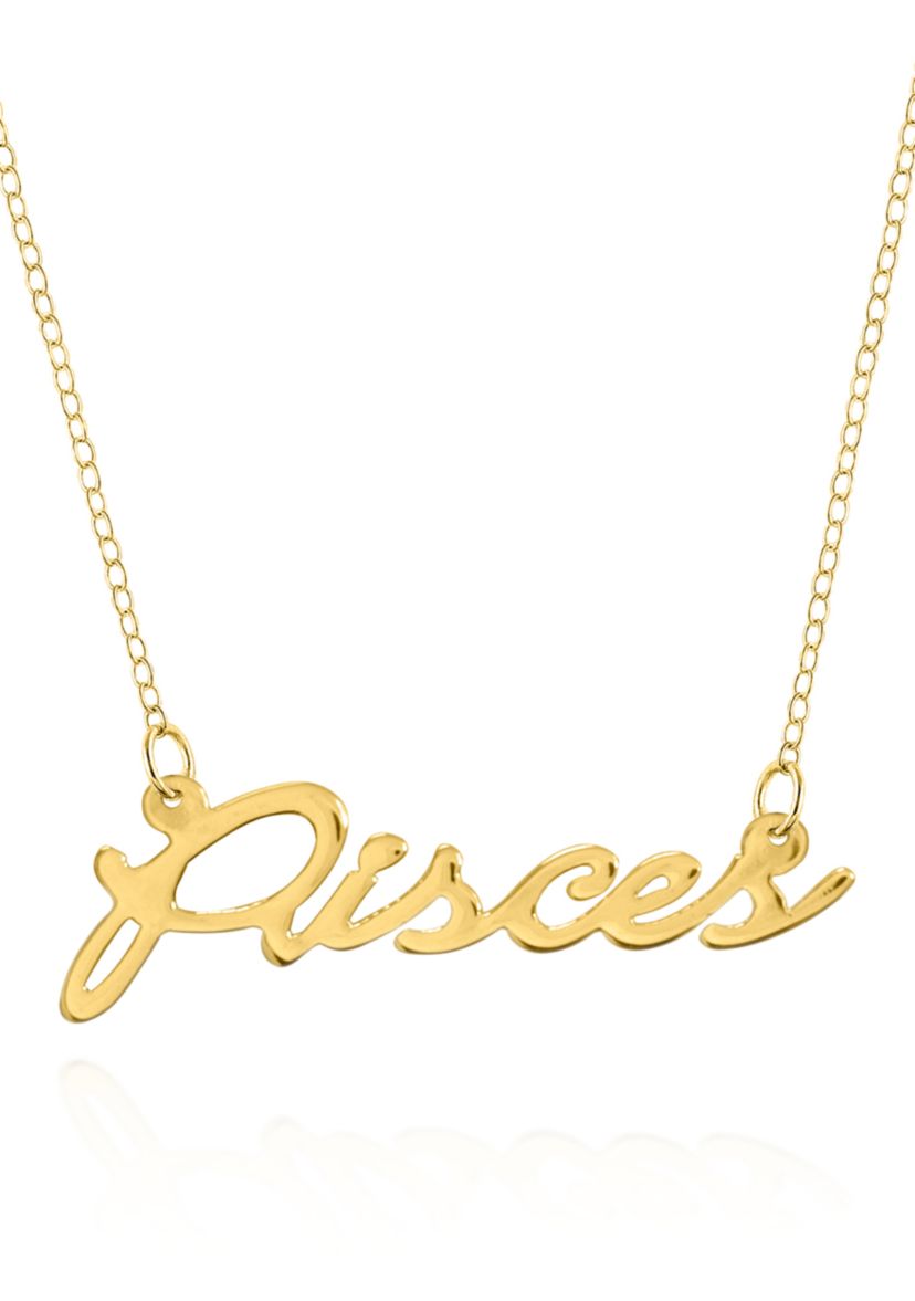 10k Yellow Gold Pisces Necklace