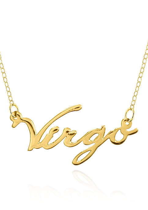 14k Yellow Gold Virgo Necklace