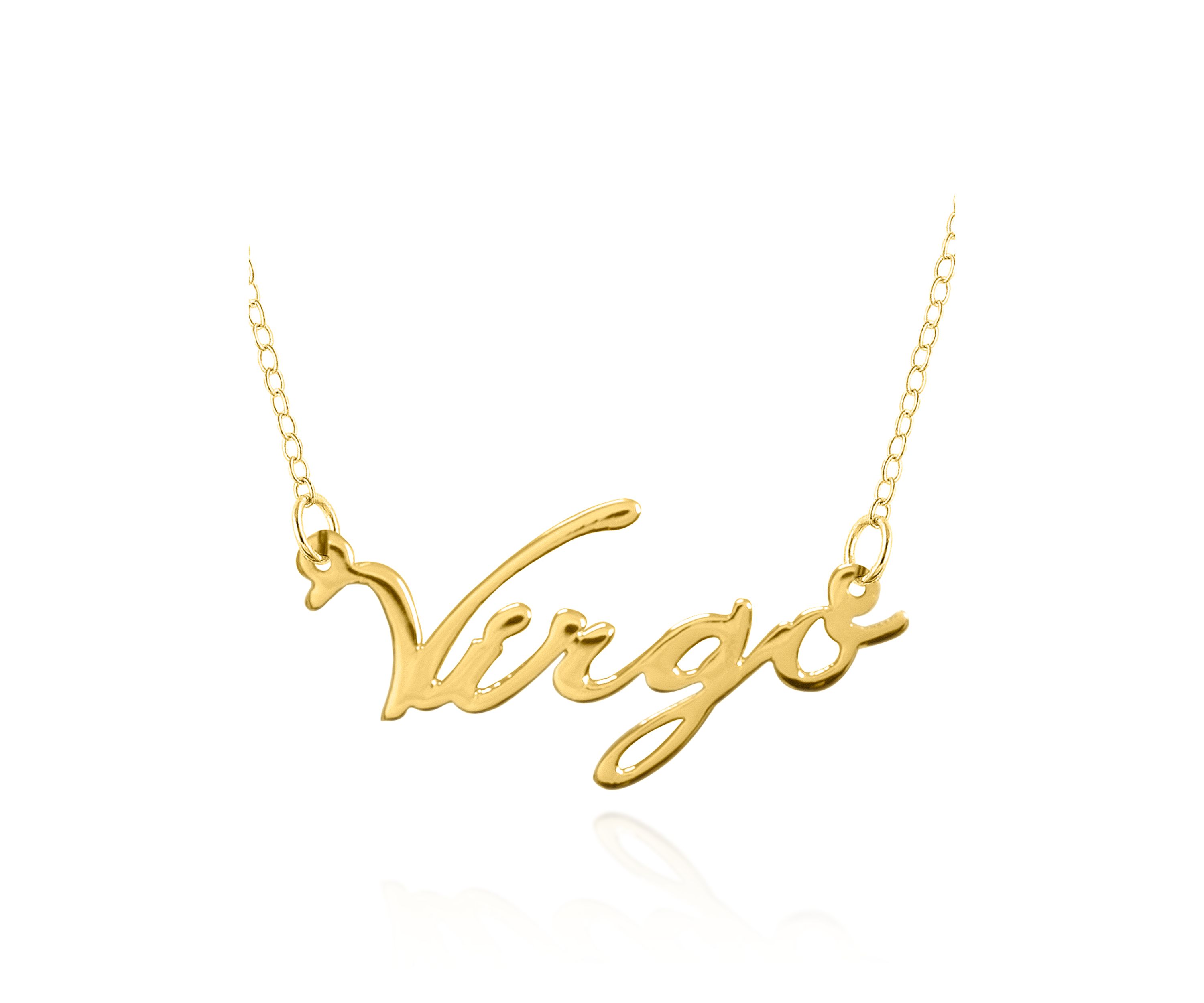 14k Yellow Gold Virgo Necklace