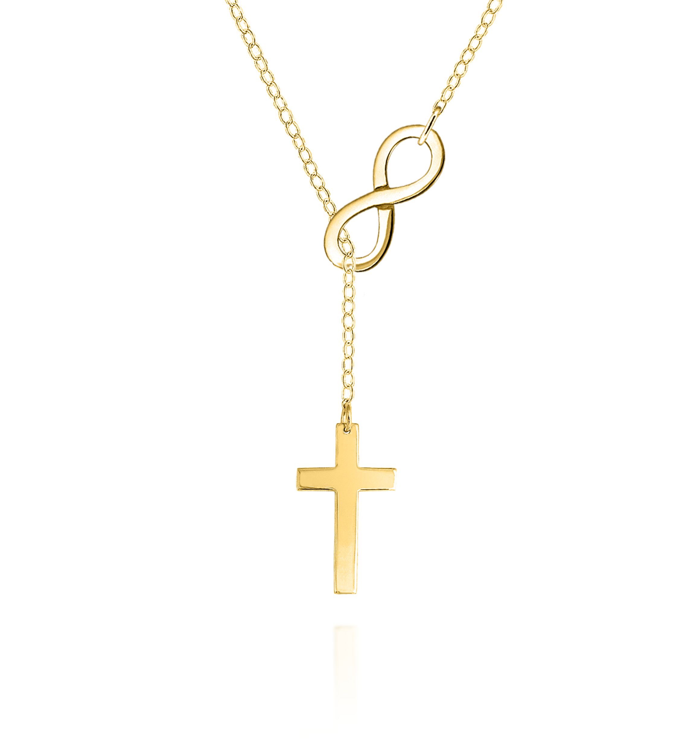10k Yellow Gold Infinity Cross Pendant
