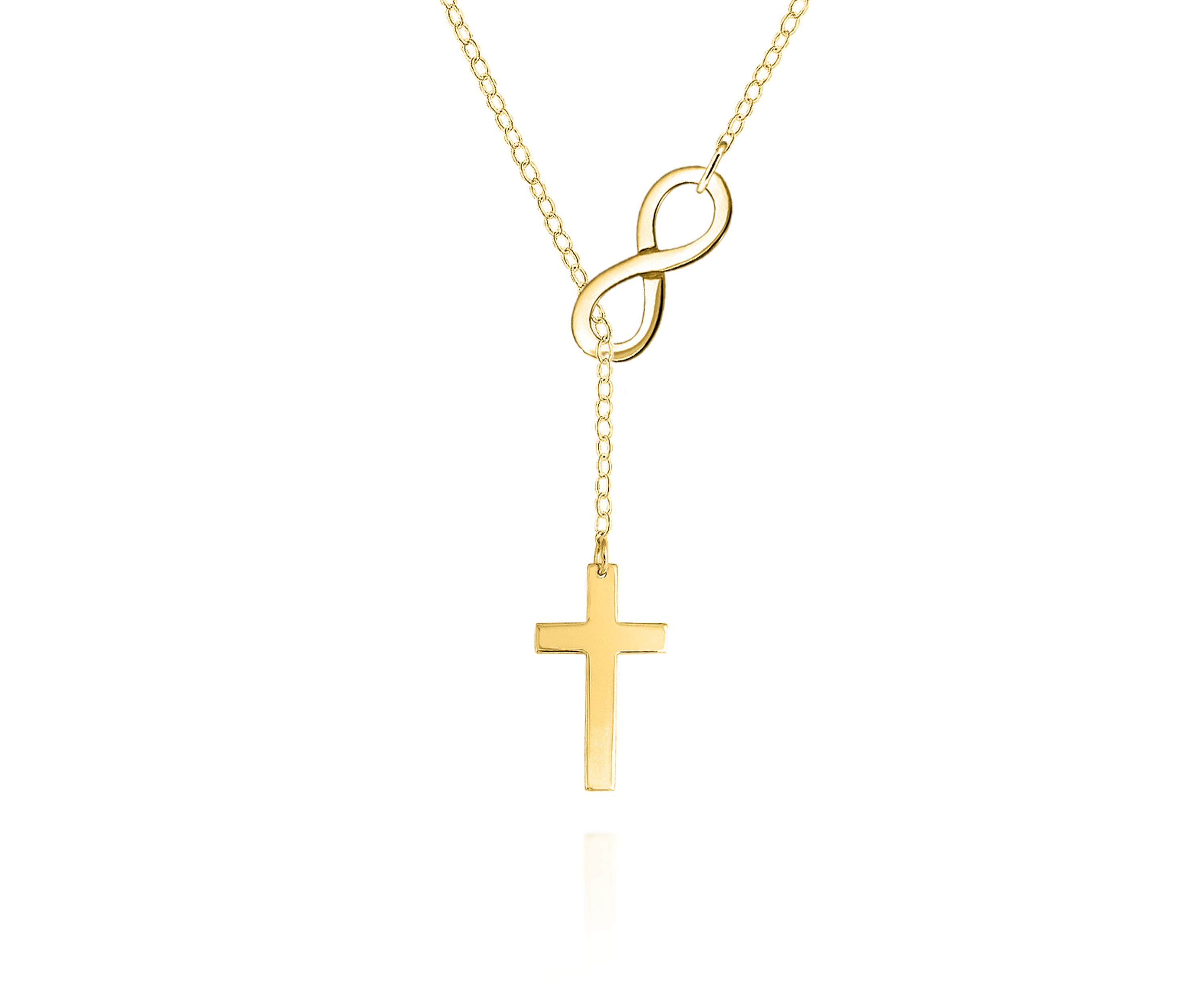 10k Yellow Gold Infinity Cross Pendant
