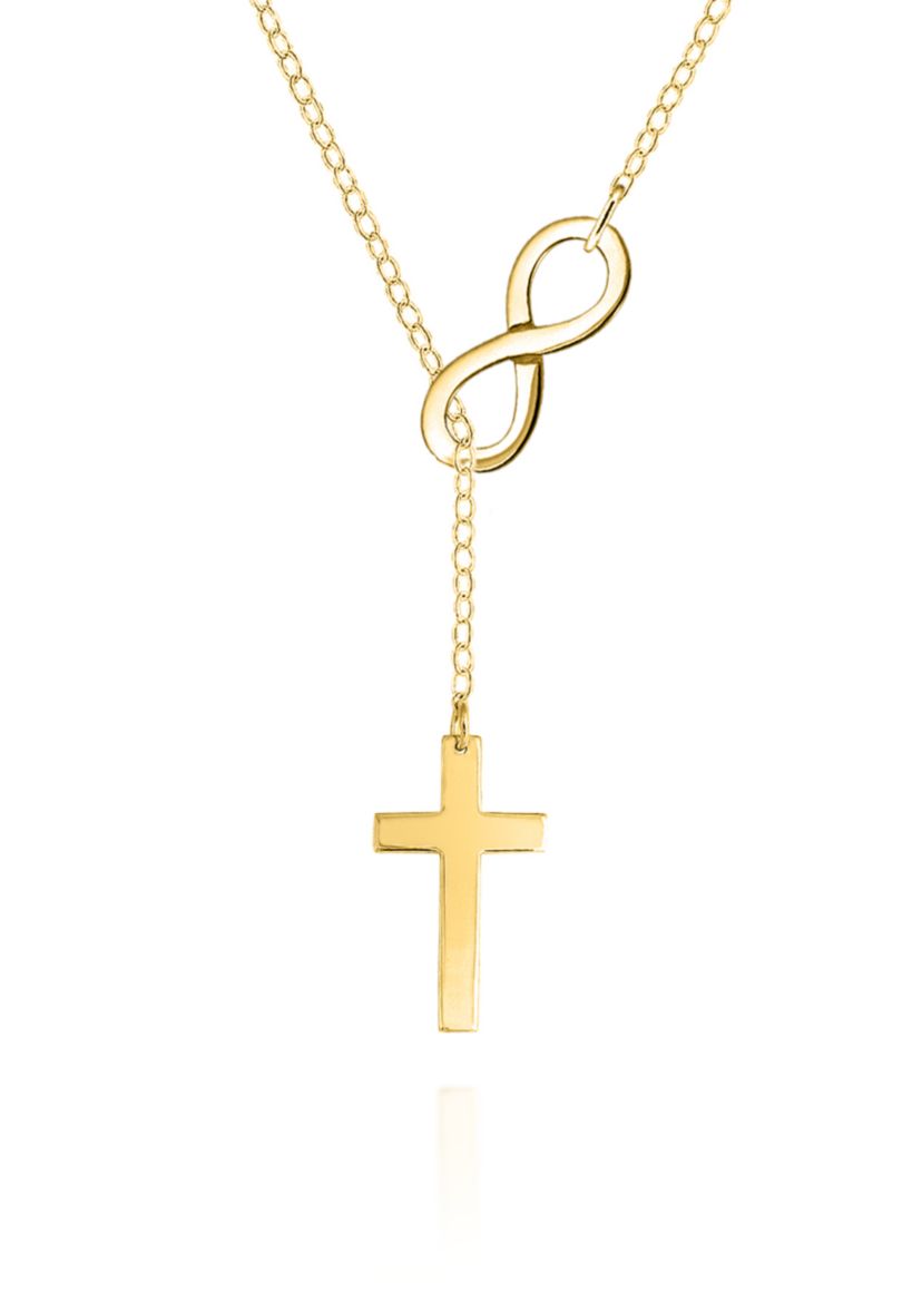 10k Yellow Gold Infinity Cross Pendant