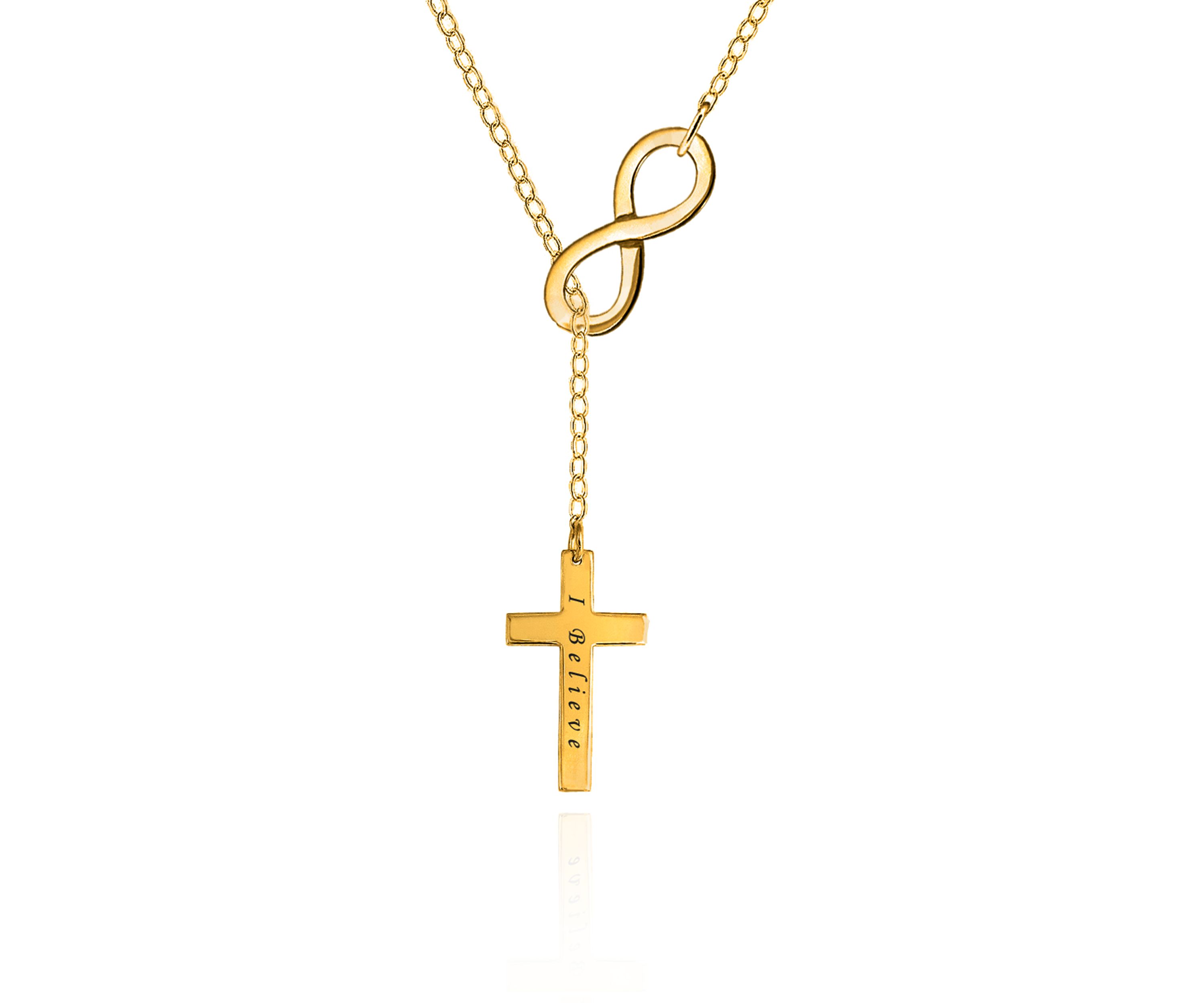 10k Yellow Gold Infinity Cross Necklace