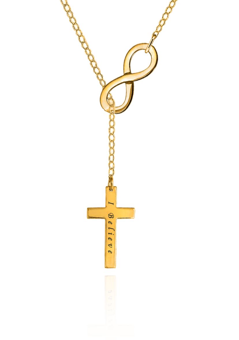 10k Yellow Gold Infinity Cross Necklace