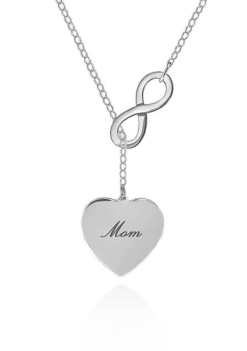 Sterling Silver Mom Infinity Heart Necklace