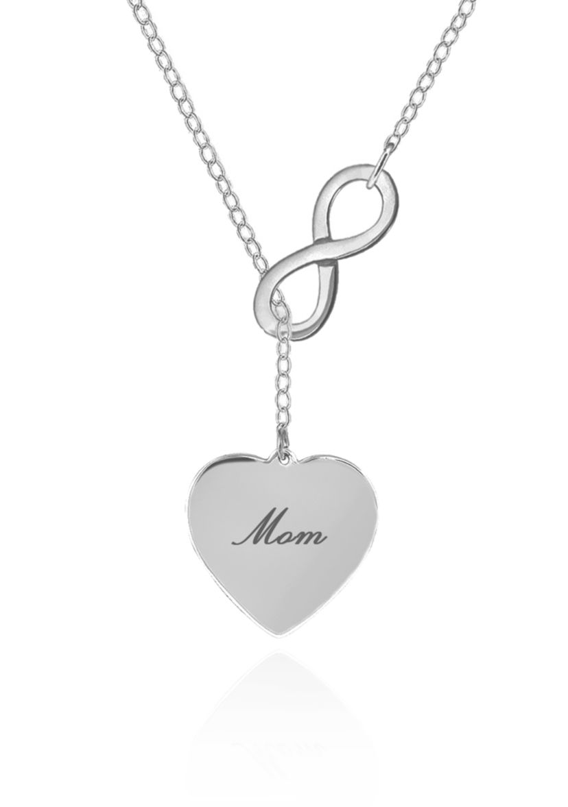 Sterling Silver Mom Infinity Heart Necklace
