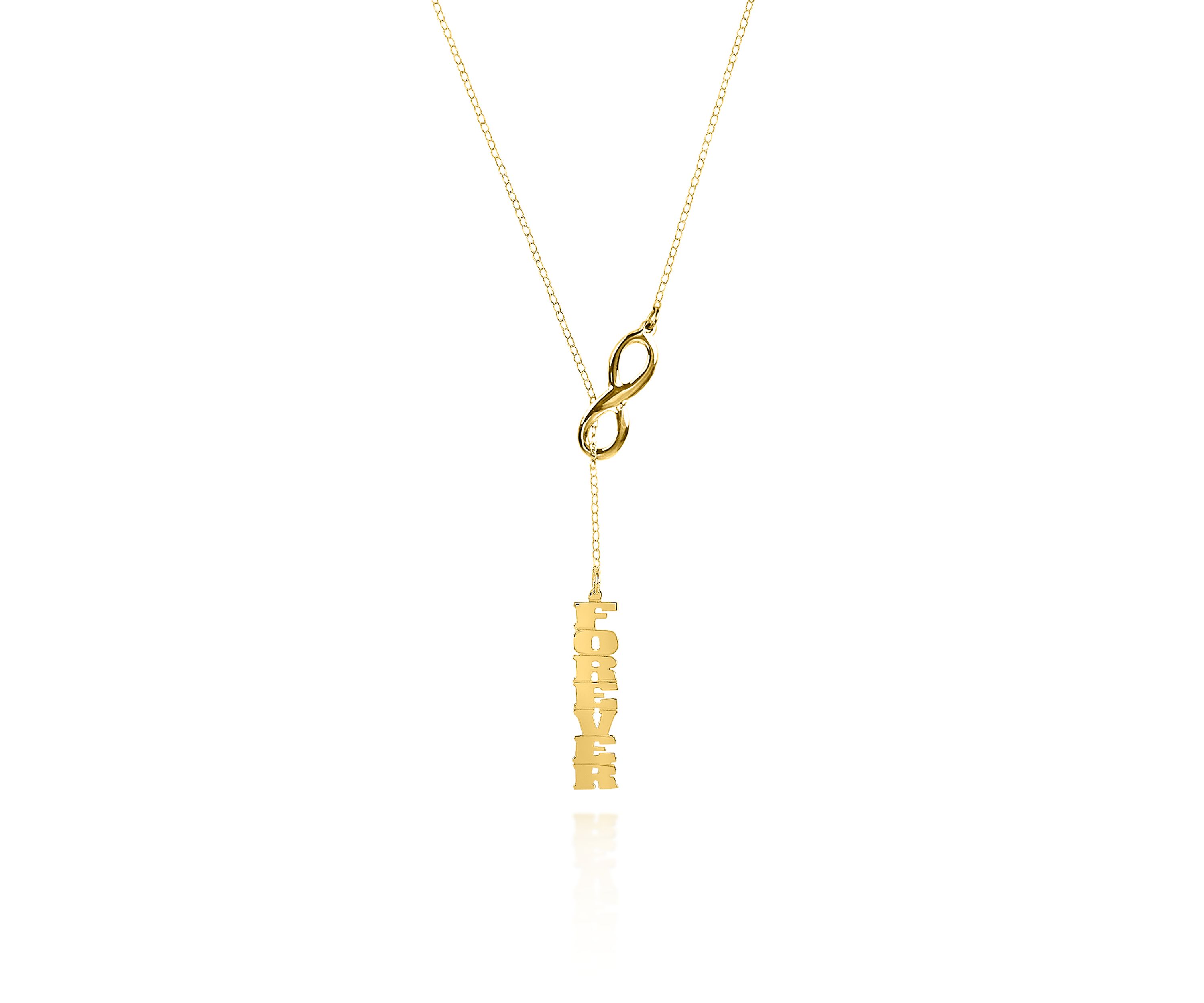 14k Yellow Gold Infinity Forever Necklace