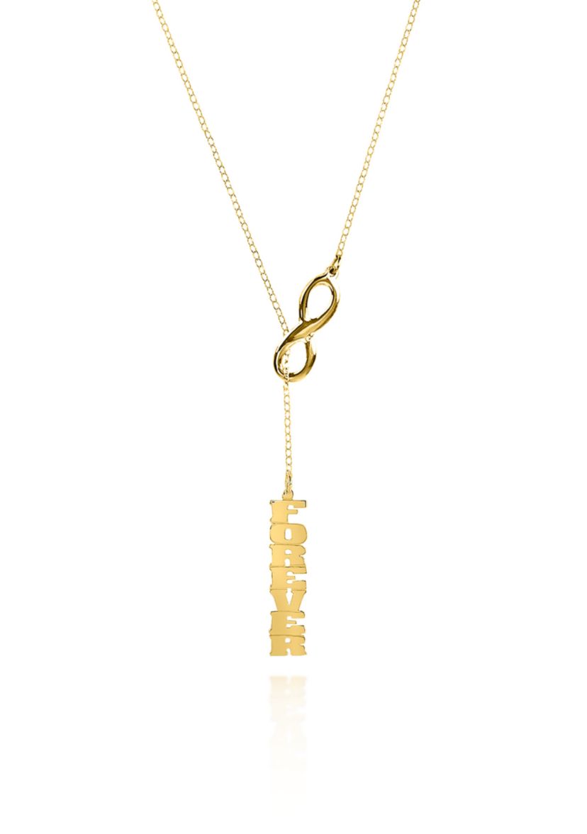 14k Yellow Gold Infinity Forever Necklace
